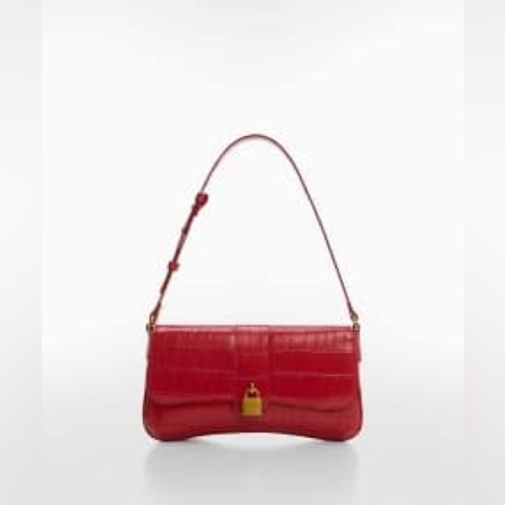 Mango Coconut-effect shoulder bag